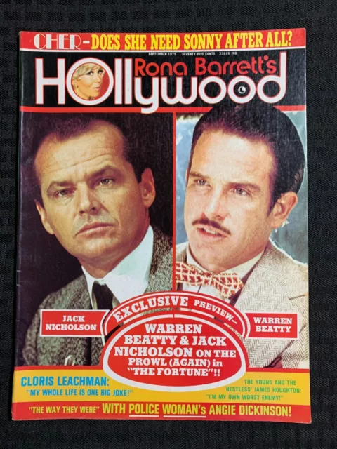 1975 Sept RONA BARRETT"S HOLLYWOOD Magazine VG/FN 5.0 Jack Nicholson / Cher