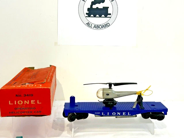 thumbnail image 2 of Lionel Operating Helicopter Car Accessory - For 3410, 3419, 3610 Sets, O Gauge, Mint Condition 2 of 12