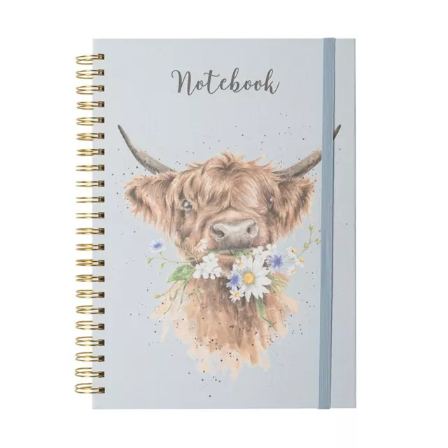 Wrendale Designs A4 Spiral Bound Highland Cow Notebook - Daisy Coo Note Book