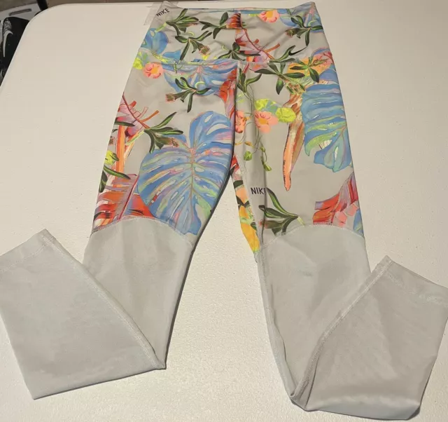 Nike Dri Fit Leggings  Womens Hyper Femme Power 78 Tropical Print Sz S