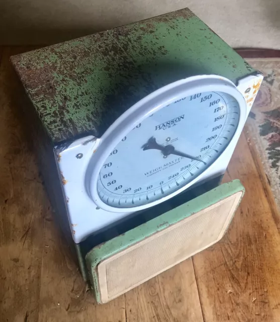 Antique/Vintage HANSON U.S.A. WEIGH MASTER SCALE/Enameled/Paint-Chipped/All Orig