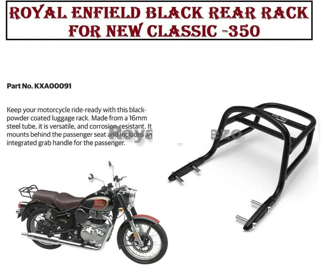 Royal Enfield Porte-Bagages Arrière Noir Pour New Classic - 350