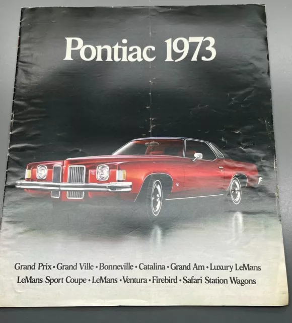 1973 Pontiac Sales Catalog Grand Prix LeMans Bonneville GTO Trans Am Firebird