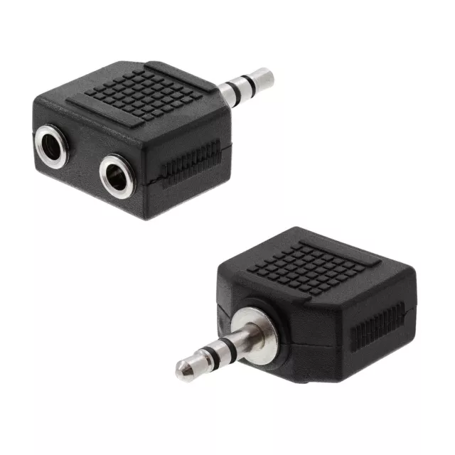 Adaptador Audio Dual Jack Macho 3.5mm a Doble Jack Hembra