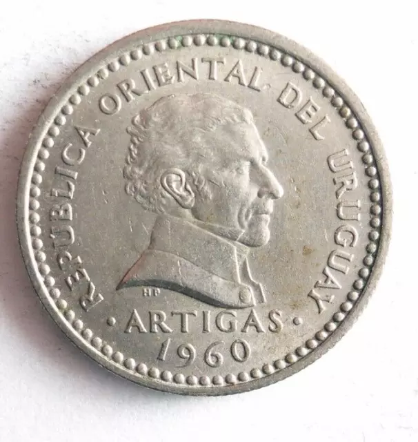 1960 URUGUAY 25 CENTESIMOS - Excellent Coin - FREE SHIP - Bin #351