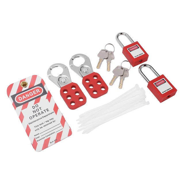 Electrical Lockout Tagout Kit Group Lockout Hasps Loto Tag Tags Tie Safet