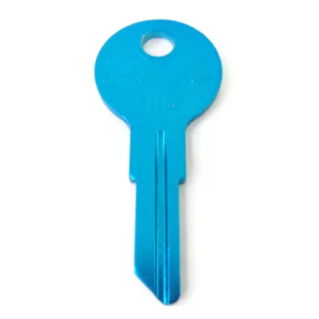 Y11M BLUE Anodized Aluminum Cole Color-Lite Uncut Key Blank