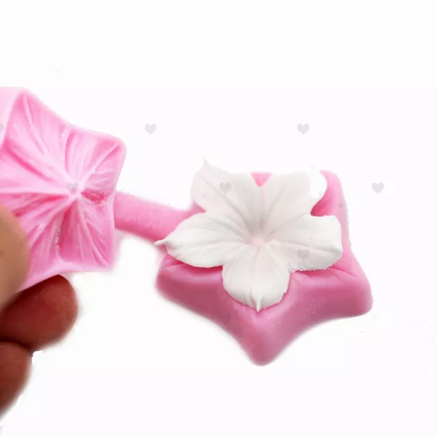 Flower Cupcake Toppers Fondant Sugar Craft Tools Gumpaste Chocolate Moulds 3