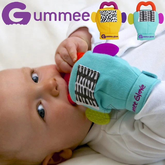 NEW Gummee Glove Teething Mitten Teether Ring Food-grade Silicone Baby 3-6 mnths