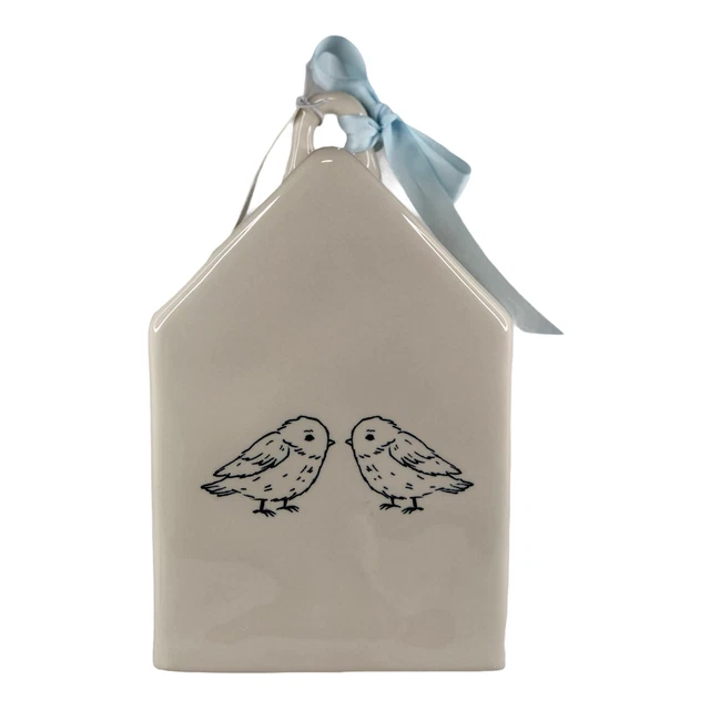 Rae Dunn Square Birdhouse BABY BIRD w/ 2 Birds Icon on Back 8.5” x 5” Magenta