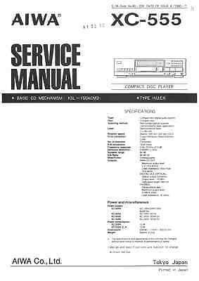 AIWA Excelia xc-007 XC 007-CD Player-Service Manual-Repair-Maintenance 