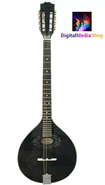 Black Octave Mandolin with EQ, short scale Irish bouzouki, solid wood