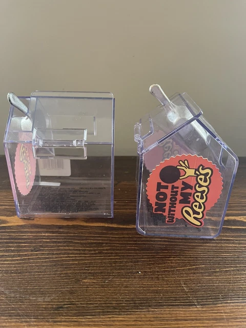 Acrylic Reeses Pieces Mini Candy DISPENSER with Scoop Lot Of 2
