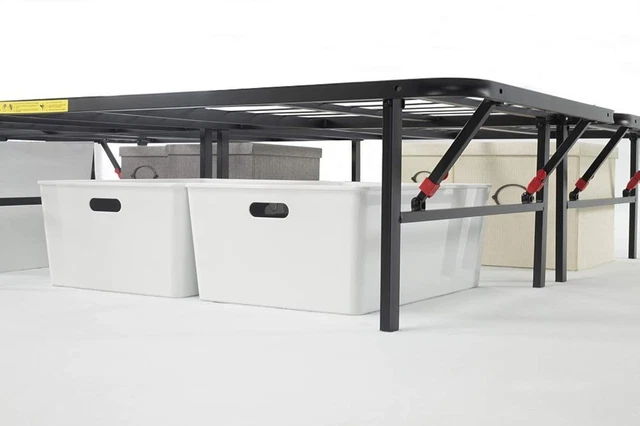 FOLDABLE PLATFORM BED Frame, Tool-Free Assembly, Under-Bed Storage ...