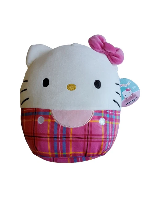 Squishmallows Sanrio Hello Kitty Wearing Plaid Plush 10 Inch Pink