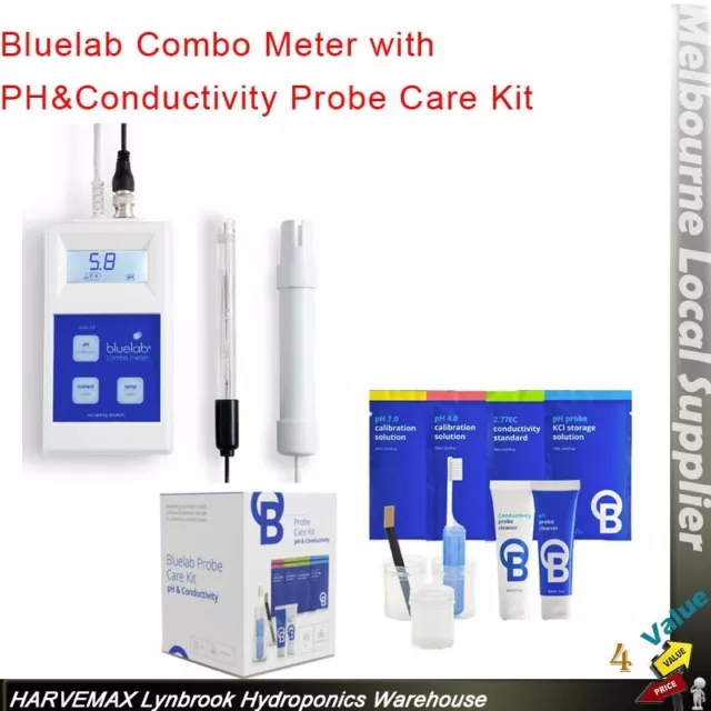 Bluelab  Combo Meter Hydroponics Digital Ph EC Temperature Tester With Care Kits