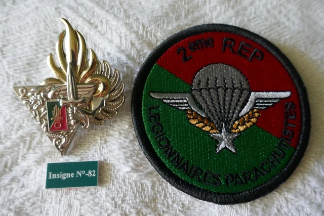 LÉGION ÉTRANGÈRE 2° REP insigne de béret numéroté avec écusson brodé