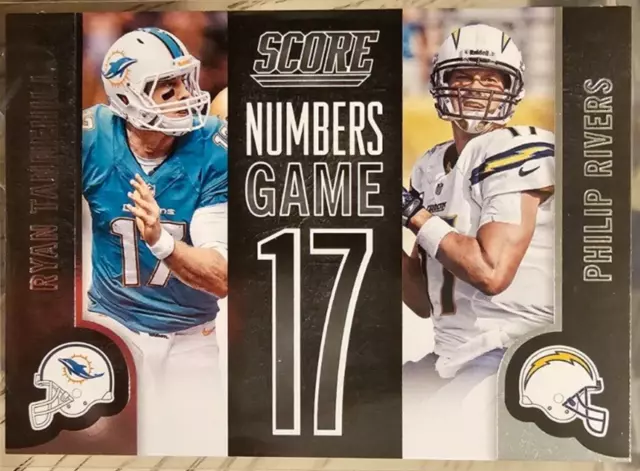 2014 Score Numbers Game Ryan Tannehill/Philip Rivers #NG-18 Miami Dolphins