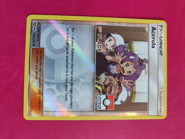 Acerola 112A/147 1st Place Alternate Art Ultra Rare Burning Shadows Pokemon Card