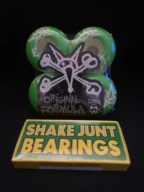 Bones 100’s OF 53mm Skateboard Wheels & Shake Junt OG’s Bearings Not Spitfire