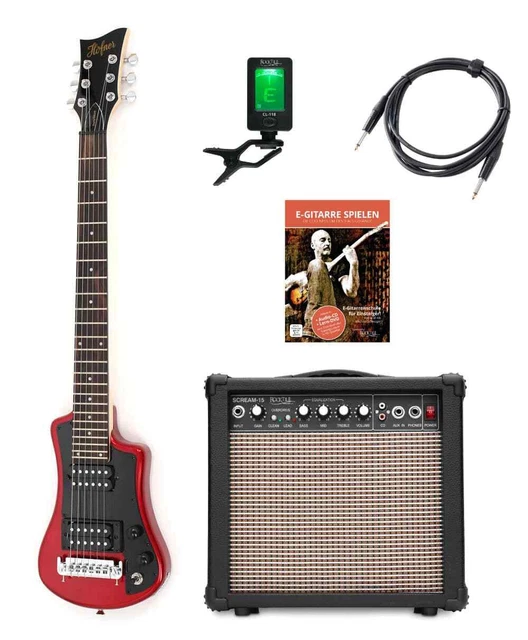 Höfner Shorty Deluxe RD Set Shortscale Humbucker E-Gitarre Gigbag Gurt Zubehör