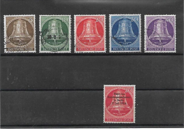 Berlin 1953, Satz, Freiheitsglocke-Kl.mitte, gest.,  Mi.Nr. 101-105 +Einzelmarke
