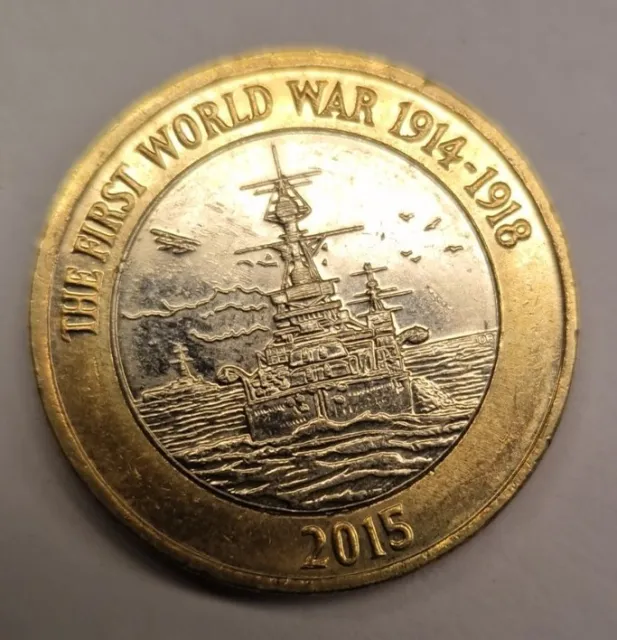 £2 Two pound Coin 2015 The First World War 1914-1918 Royal Navy HMS Belfast .