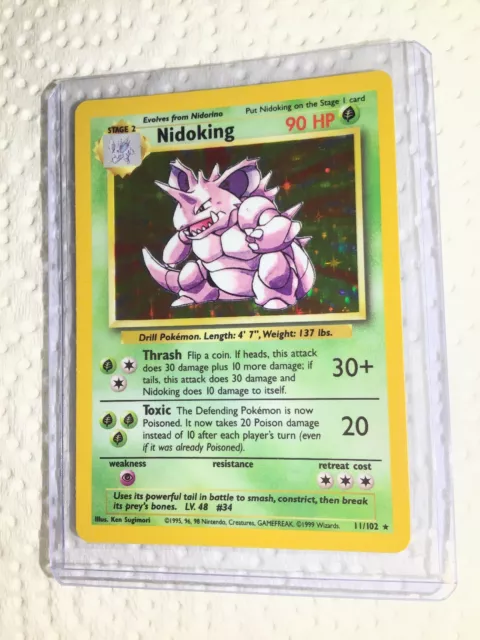 NIDOKING - 11/102 - Base Set - Holo - Pokemon Card - EXC/NEAR MINT