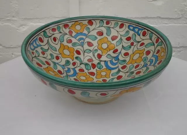 Traditional Hand Painted Ceramic Fruit / Salad Bowl/ Pasta * Fes Pottery