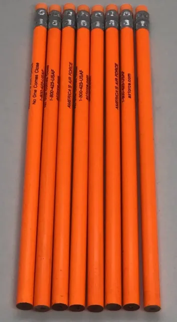 Set of 8 Neon Orange America’s Air Force Pencils