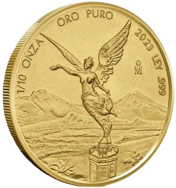 2023 1/10 Oz GOLD MEXICAN LIBERTAD BU Coin.