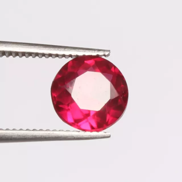 Natural Red Ruby Mozambique 1.60 Ct Round Cut Certified Loose Gemstone Heated