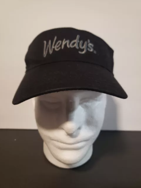 New Wendy's Dave Thomas Foundation Restaurant Black Uniform Visor Cap Hat wendys