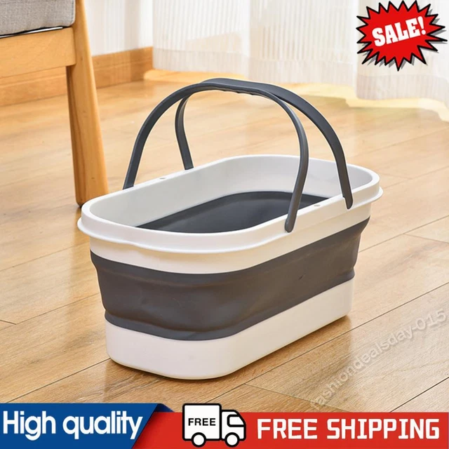 Cleaning Bucket with Handle Large Capacity Barrel with Wheel for Fishing Camping