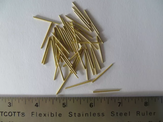 Clock Brass Tapered Pins - Package of 50 - .065"/1.65mm to .030"/.76mm 2