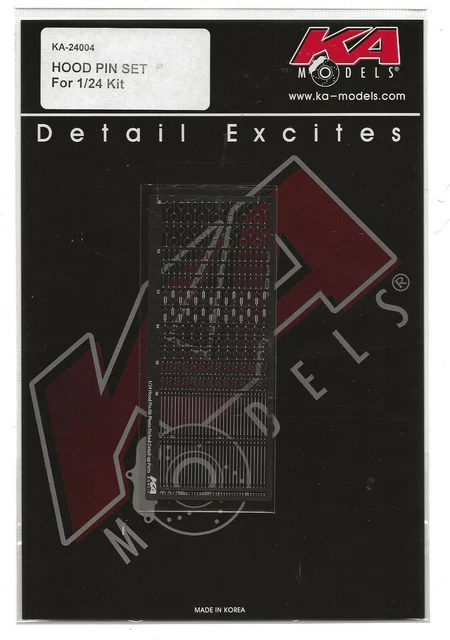 KA Models, Photo Gravure Hood-Pin Set pour 1/24 car Kits 24 004