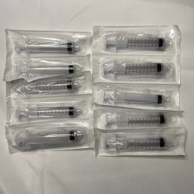 10x 10mL Disposable Syringe Luer Lock Tip Liquid Medical Plastic 10cc Sterile