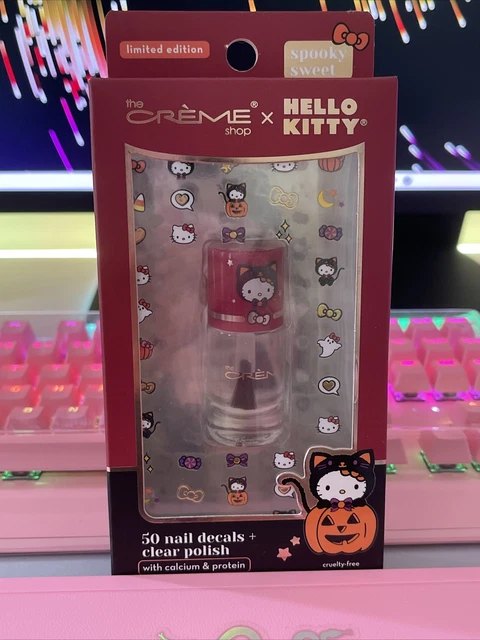 The Creme Shop Hello Kitty Decoración de Uñas 50 piezas Calcomanías Esmalte Halloween Calabaza Gato