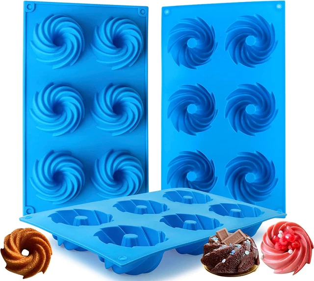 3PCS Mini Bundt Cake Pan 6Cavity Heritage Bundtlette Cake Silicone Mold for Bake 3PCS Mini Bundt Cake Pan 6Cavity Heritage Bundtlette Cake Silicone Mold for Bake