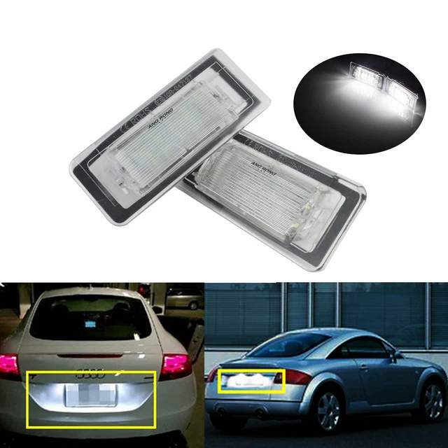 Par Para Audi Tt MK1 8N 1999-2006 Luz De Placa De Matrícula LED Branca Sem Erros 6000K