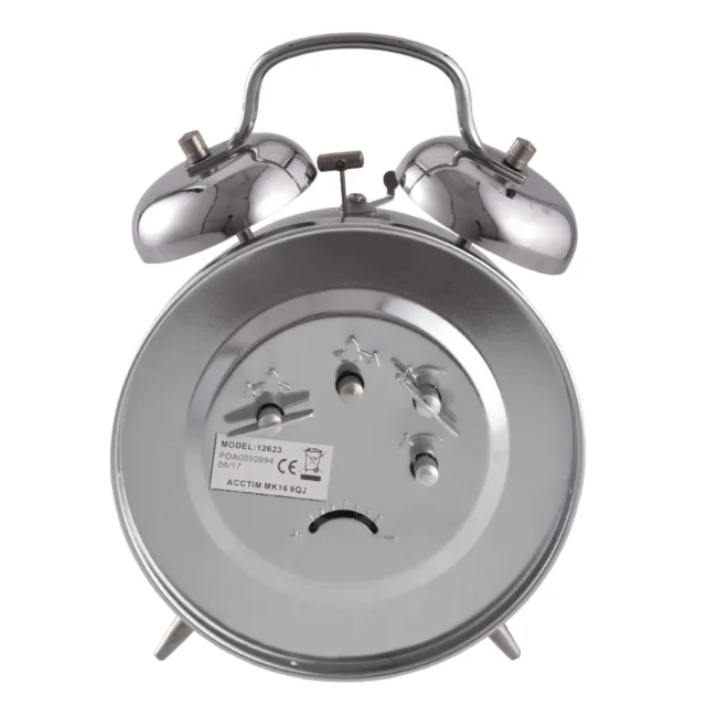 Acctim Saxon Analogue Alarm Clock  Mechanical Metal Bell Alarm Luminous 3