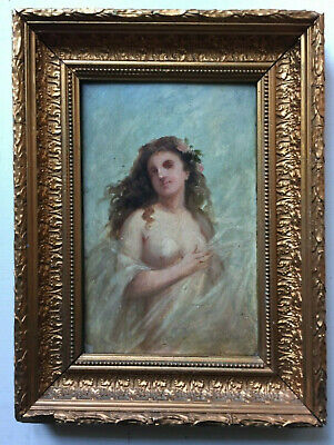 Study 19th century French Antique Oil painting Nude Woman William BOUGUEREAU
