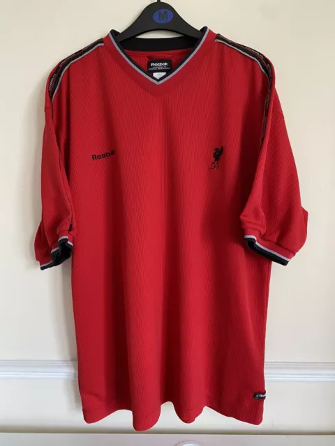 Men’s Vintage Official 90s Reebok Liverpool FC Training Shirt Red Size Large