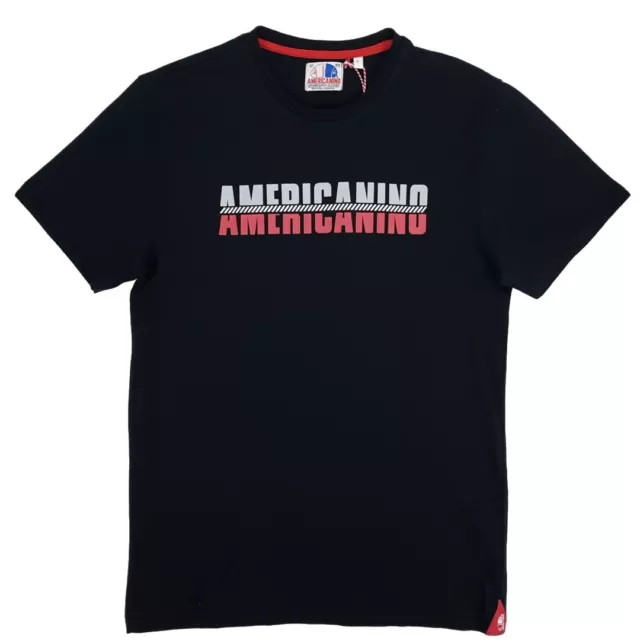 T shirt Tshirt Uomo 100% Cotone Manica Corta AMERICANINO Stampata Nera M L XL