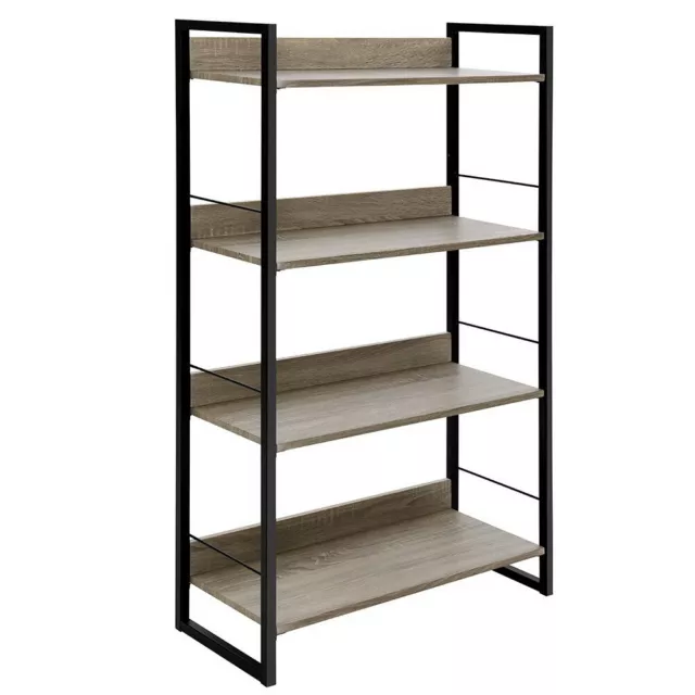 Artiss Bookshelf Metal Bookcase Timber Bookshelves Wood Display Shelf Storage