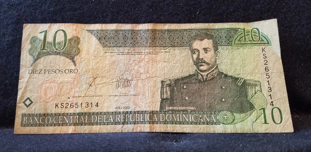 2003 Dominican Republic 10 peso oro, P-168c