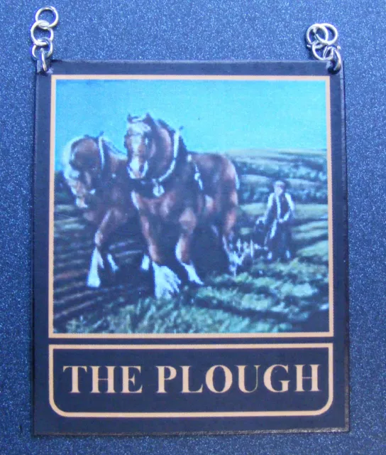 The Plough Pub Sign Tumdee 1:12 Scale Dolls House Miniature Bar Drink Accessory