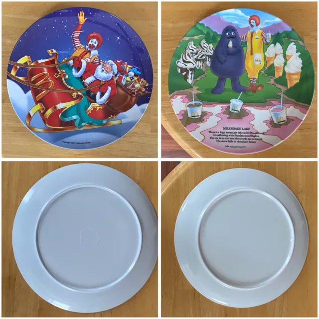 Vintage 1989 MILKSHAKE LAKE & 1997 Ronald McDonalds Grimace Collectors Plates