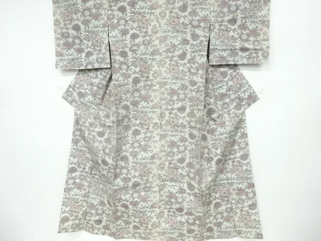 6542236: Japanese Kimono / Antique Hitoe Kimono / Tokamachi Tsumugi / Woven Flow