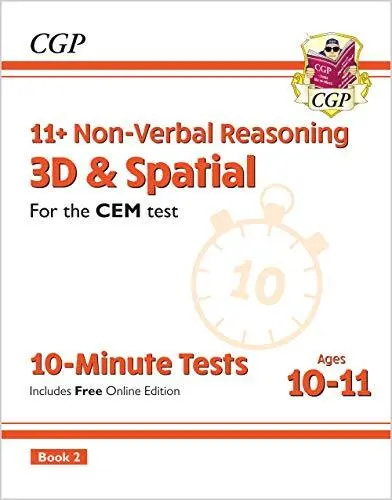 11 CEM 10-Minute Tests: Non-Verbal Reasoning 3D  Spatial - Ages 10-11 Book 2 (wi